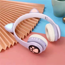 Load image into Gallery viewer, سماعات بلوتوث على شكل أذن القطة مثالية للبنات والأطفال