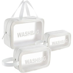 طاقم حقيبة مكياج مكونة من 3 قطع غسيل شفافة Washbag