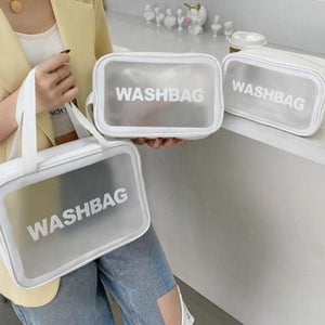 طاقم حقيبة مكياج مكونة من 3 قطع غسيل شفافة Washbag