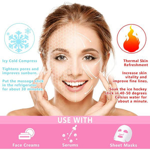 قطعتان من كرات الثلج لتدليك الوجه و تقليل الانتفاخ والهالات السوداء وتحسين الدورة الدموية