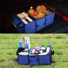 Load image into Gallery viewer, منظم تخزين حقيبة السيارة 3 أقسام متعددة الأغراض القابل للطي