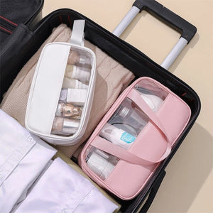 حقيبة مكياج مكونة من 3 قطع كبيرة ومتوسطة وصغيرة شفافة